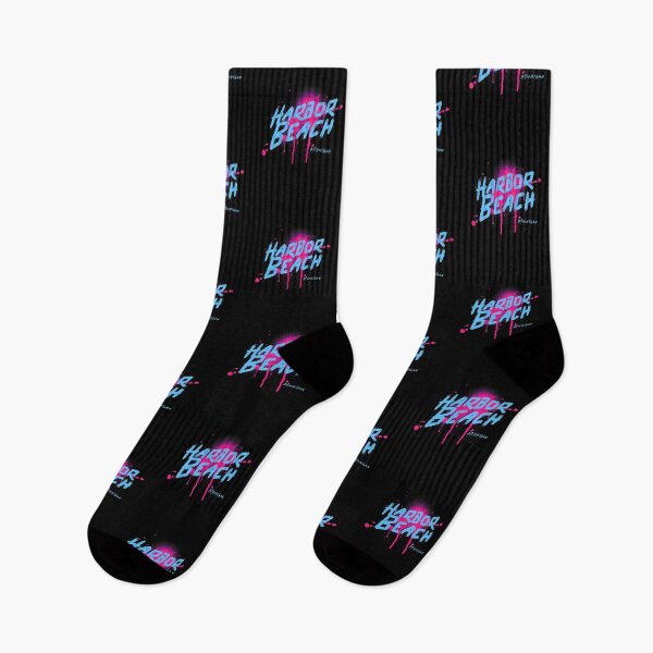 Item preview, Harbor Beach Michigan Graffiti Retro Blue Pink Design designed and sold by Eleven-K.