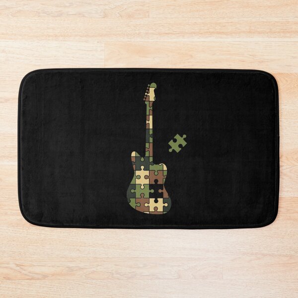 Item preview, Camouflage Puzzle Offset Style Electric Guitar Silhouette designed and sold by nightsworthy.