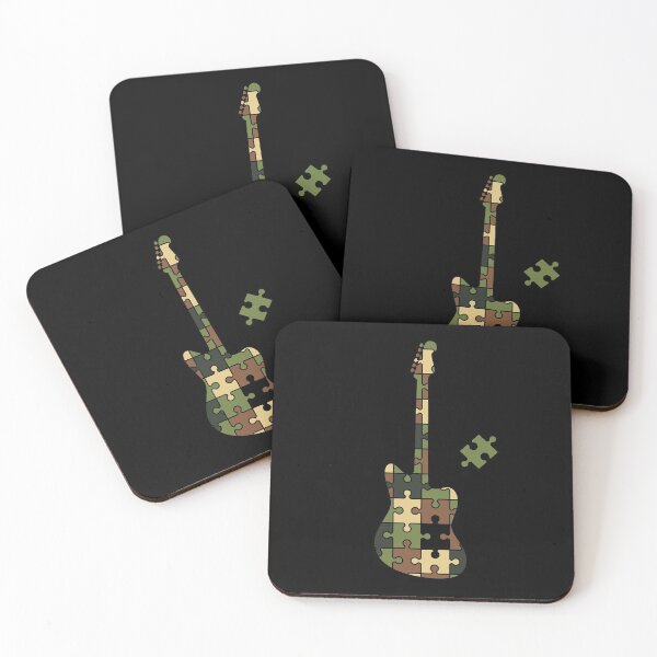 Item preview, Camouflage Puzzle Offset Style Electric Guitar Silhouette designed and sold by nightsworthy.