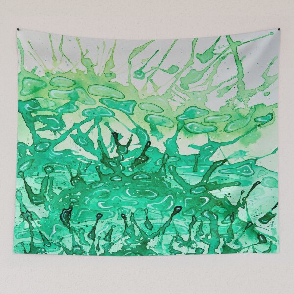 Item preview, Watercolor Green alien splashes  designed and sold by Gainor Andrews.