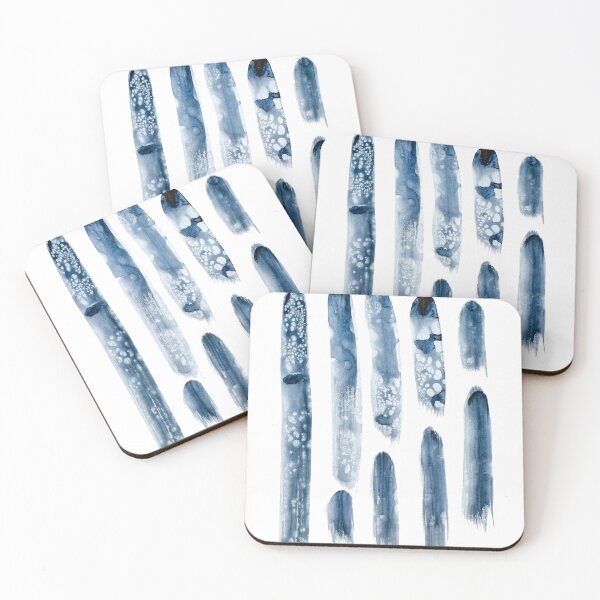 Item preview, blue black blotchy watercolor paint streaks / strokes designed and sold by Gainor Andrews.