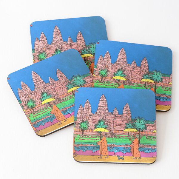 Item preview, Monks in front of Angkor Wat in Cambodia designed and sold by StefDelapree.