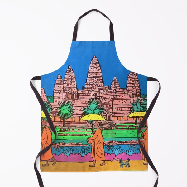 Item preview, Monks in front of Angkor Wat in Cambodia designed and sold by StefDelapree.