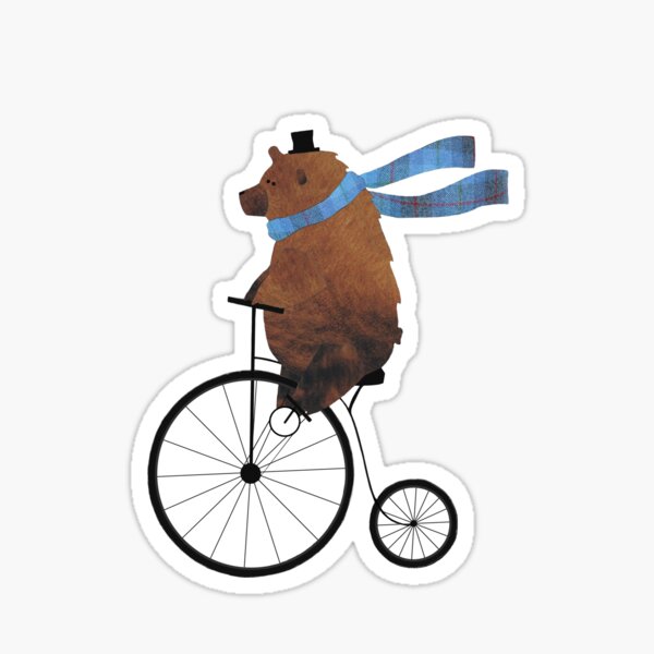 Cheltenham the Bear: Penny farthing fun Sticker