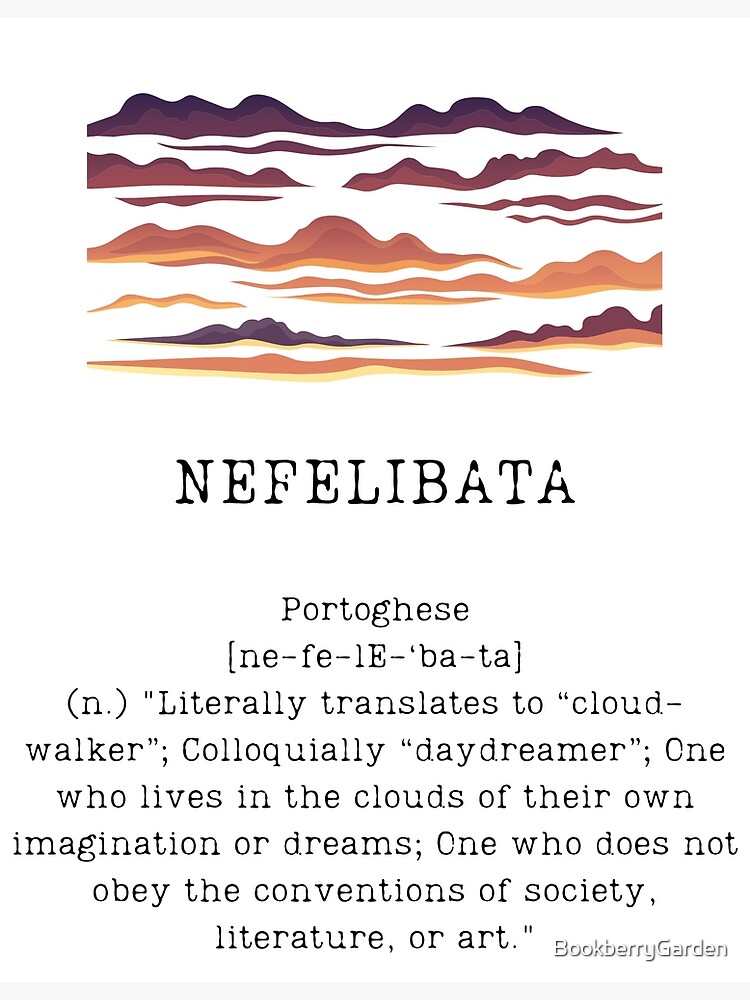 Nefelibata Cloudwalker Daydreamer Unique Word Definition T-Shirt