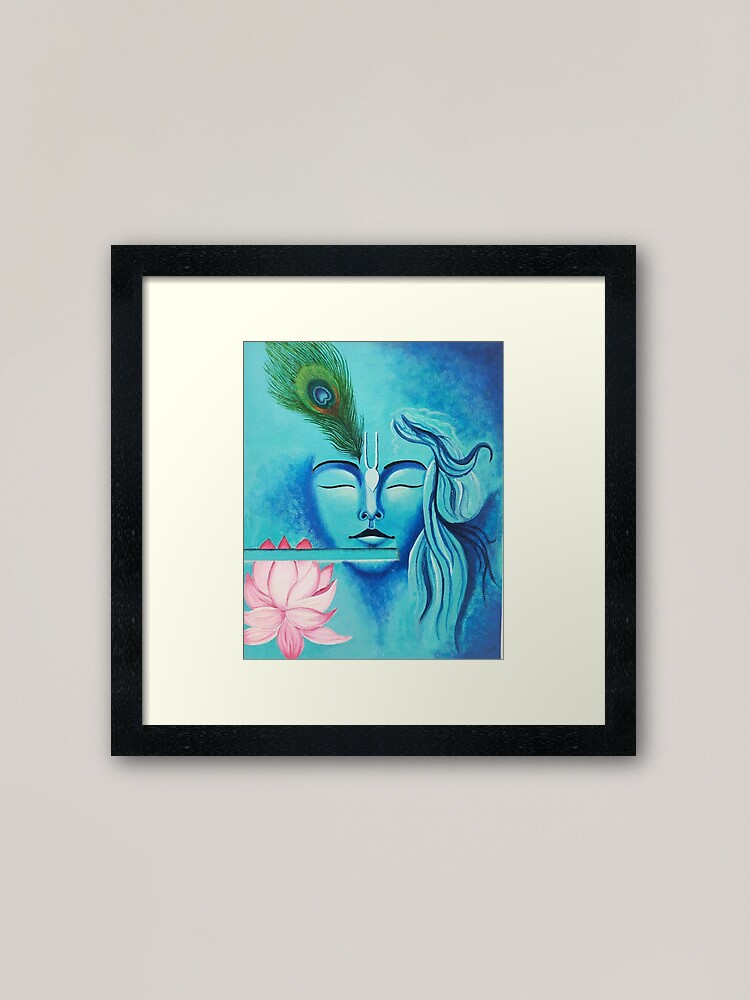 Signed Krishna Watercolor Painting on Handmade Paper - Murlimanohar | NOVICA