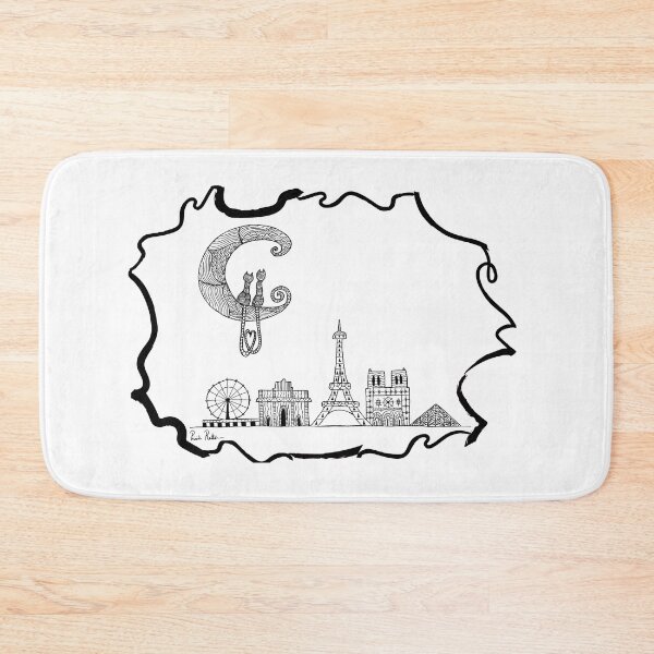 Artikelvorschau, Paris Kätzchen auf dem Mond über der Skyline von Paris Zendoodle entworfen und verkauft von PrettyCityKitty.