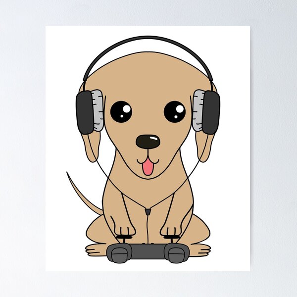 Item preview, Cute Weiner Dachshund Dog with Controller Video Gamer Gaming Lover  designed and sold by fashopera.