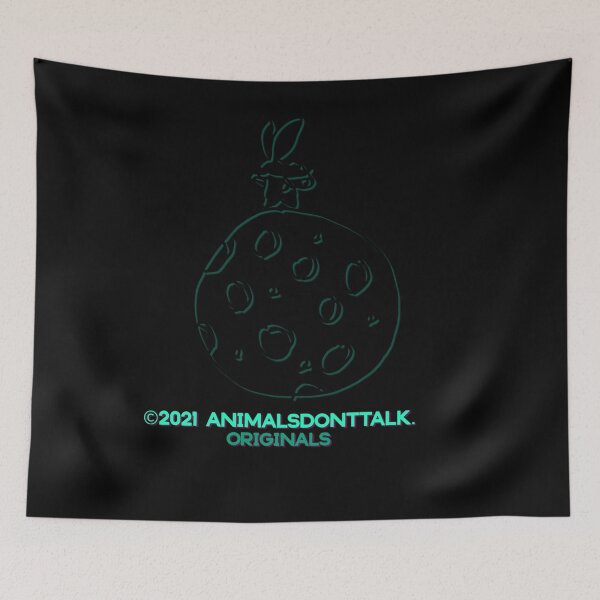 Item preview, Mr Moustache Rabbit Originals (on black) designed and sold by ANIMALSDONTTALK.