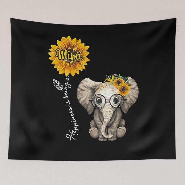 Item preview, Happiness is being a mimi sunflower elephant, Design  designed and sold by BeckyChavez1.