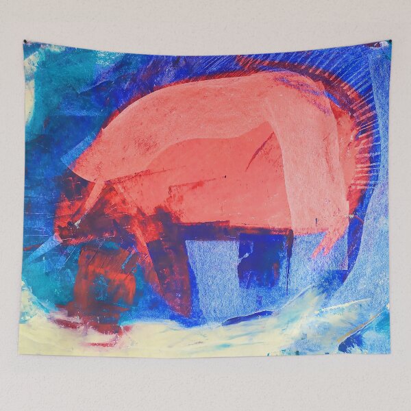 Item preview, Abstract Red Smooth Echidna  designed and sold by cashewface.