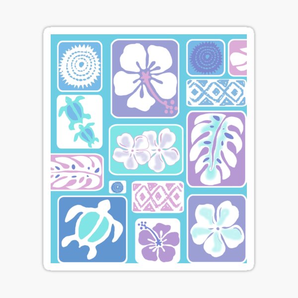 Lokelani Hawaiian Quilt Design Sticker