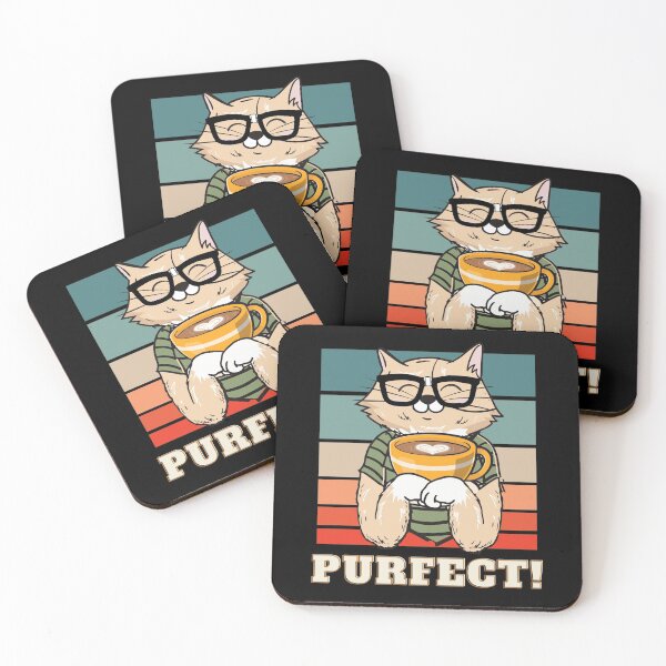 Item preview, PURFECT - CAT AND COFFEE designed and sold by NerdTypeStuff.