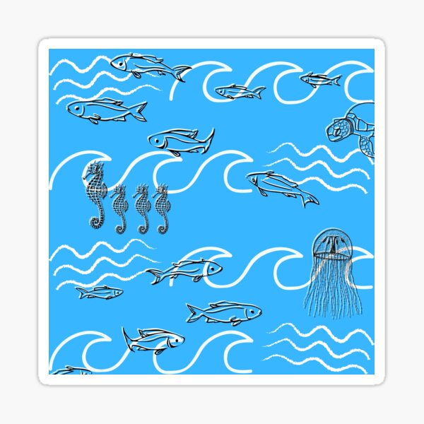 Item preview, The Creatures of the Waves designed and sold by SheepStain.