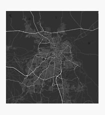 Nicosia, Cyprus Map. (White on black) Photographic Print