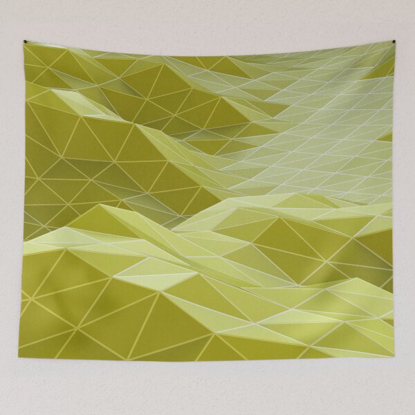 Item preview, Abstract Digital. Creative idea futuristic wave Texture Lowpoly Origami art on yellow designed and sold by Gugurat.