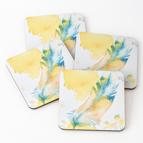 Item preview, Yellow watercolor feather Swaying in the wind  designed and sold by Gainor Andrews.