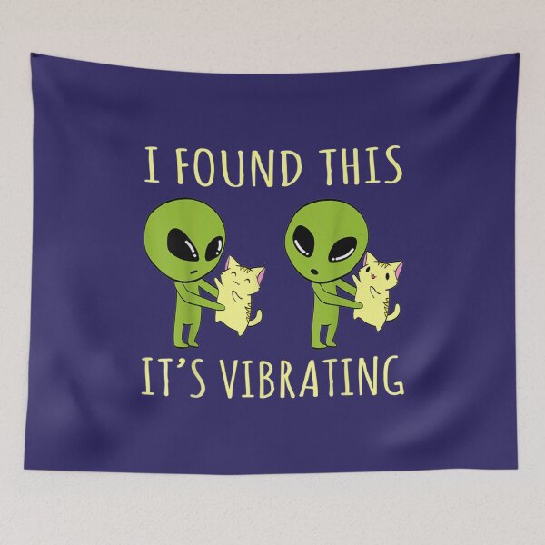 Item preview, I Found This Its Vibrating Funny Alien Cat  designed and sold by maggot-meat.