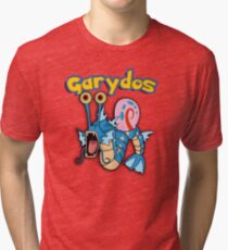 Gary the snail and Gyarados mashup = Garydos Tri-blend T-Shirt