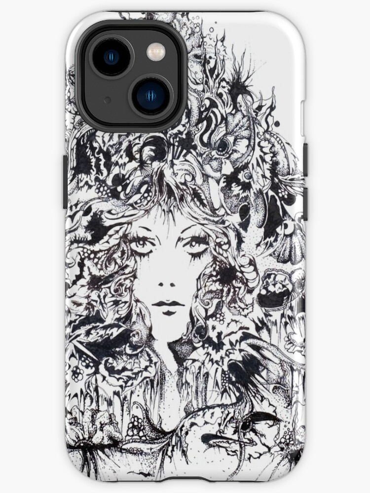 Thumbnail 1 of 4, iPhone Case, Majestic Lady, Ink Drawing designed and sold by Danielle Scott.