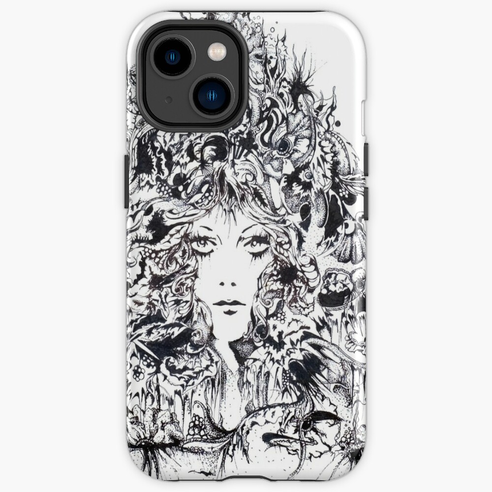 Majestic Lady, Ink Drawing iPhone Case