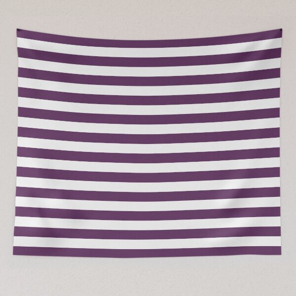 Item preview, Small AUBERGINE PURPLE and WHITE HORIZONTAL STRIPES designed and sold by RachelMacht.