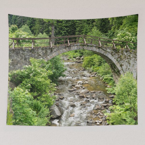 Item preview, Summer Mountain Vibe - Swift Creek Under an Old Stone Bridge designed and sold by Georgia Mizuleva.