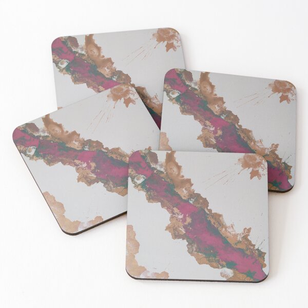 Item preview, Pink and gold abstract painting  designed and sold by JuniperHills8.