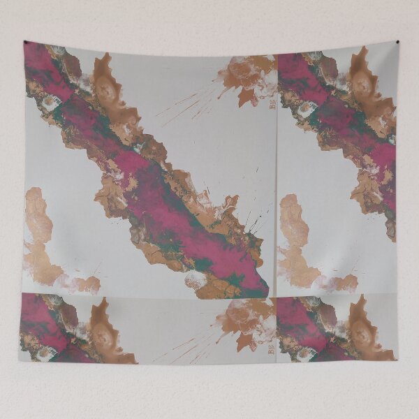 Item preview, Pink and gold abstract painting  designed and sold by JuniperHills8.