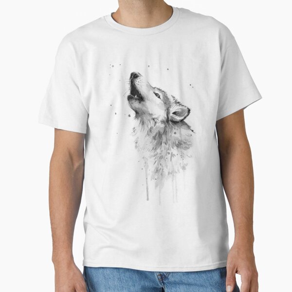 Item preview, Loup hurlant à l'aquarelle designed and sold by Olga Shvartsur.