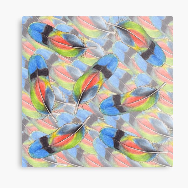Floating Feathers Metal Print