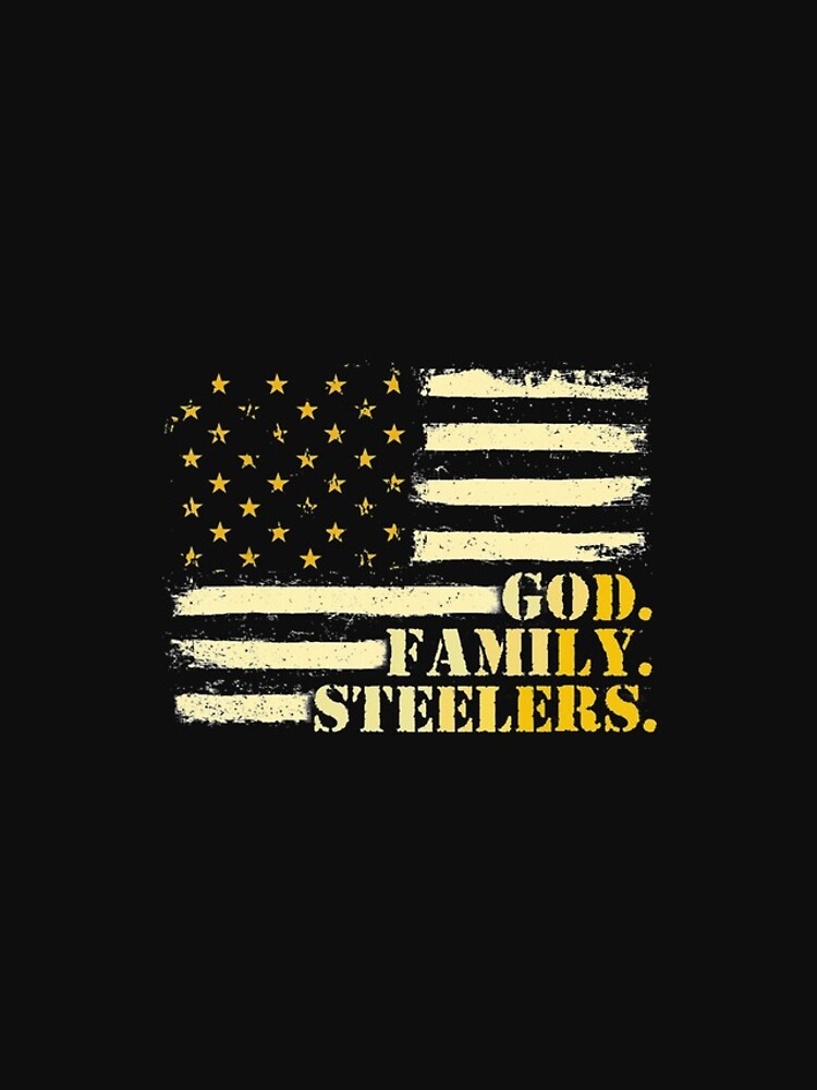 American Flag God Family Steelers Military Veteran T-Shirt' iPhone