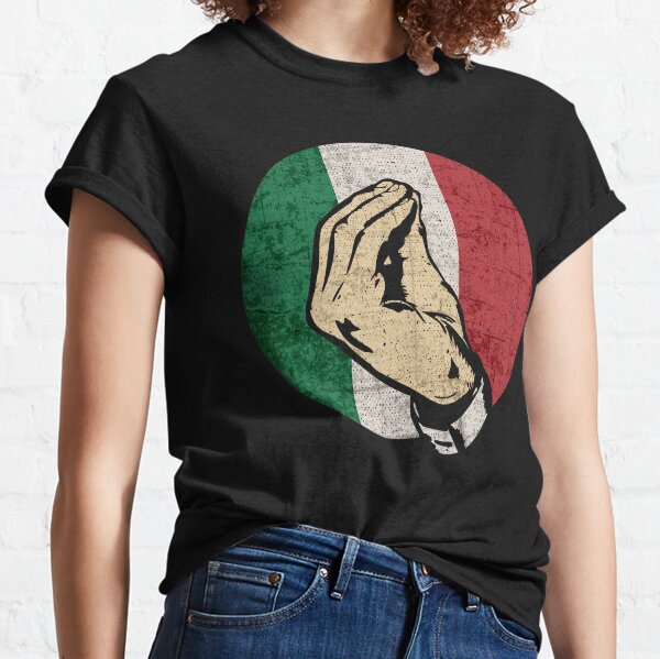 Italian Hand Gesture Sing Language Funny Italy Flag Vintage  Classic T-Shirt