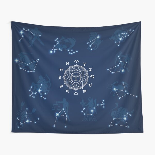 Astrological Constellations Night Sky Tapestry