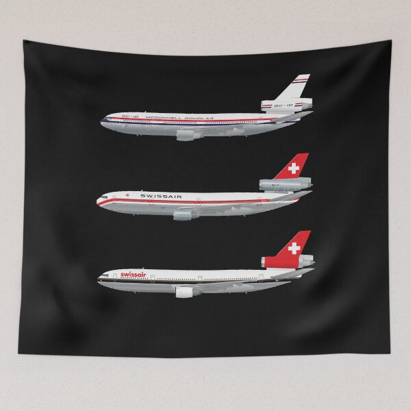 Item preview, Wings In Uniform - DC-10 - Swissair - Through The Ages Classic T-Shirt.png designed and sold by melanievanmeter.