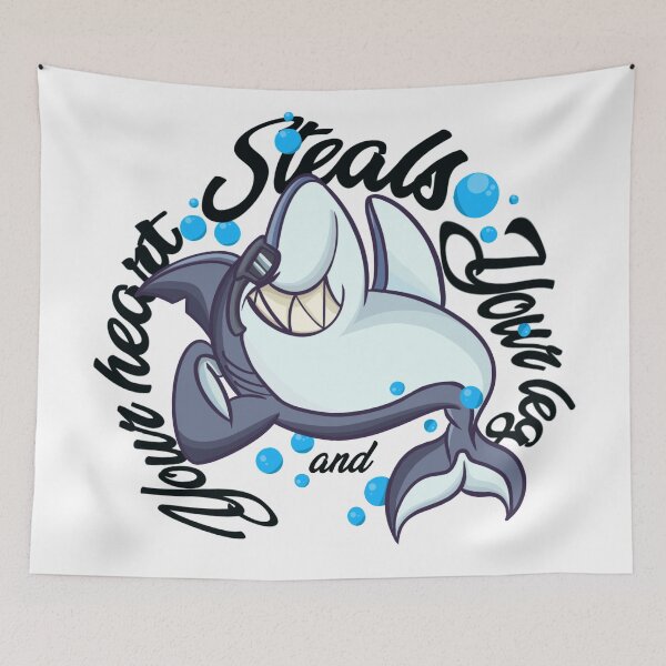 Item preview, Shark week, steals your legs and your heart funny zombie shark designed and sold by lucky-fern.
