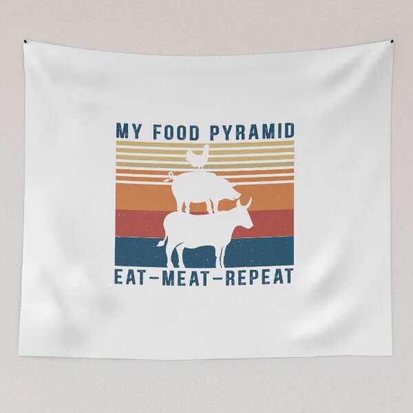 Item preview, My Food Pyramid Eat Meat Repeat designed and sold by Mriganka Gogoi.