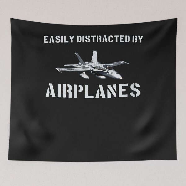 Item preview, Womens Easily Distracted By T Shirt Airplanes Pilot F-18 Hornet V-Neck T-Shirt.png designed and sold by melanievanmeter.