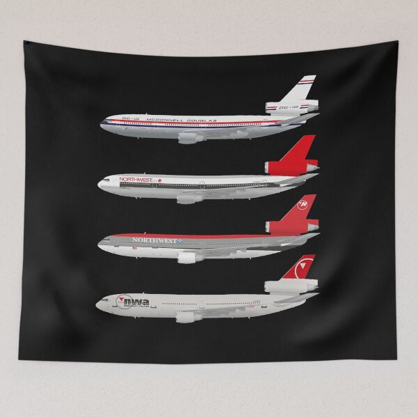 Item preview, Wings In Uniform - DC-10 - Northwest Airlines - Through The Ages Classic T-Shirt.png designed and sold by melanievanmeter.