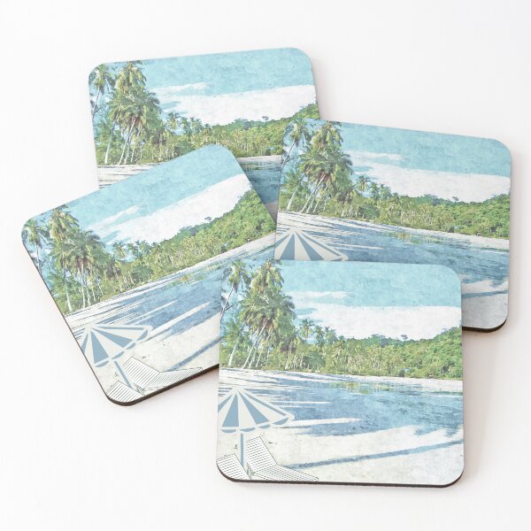 Item preview, Tropical White Sand Beach and Coconut Trees Summer Vacation designed and sold by Erika Bartha.