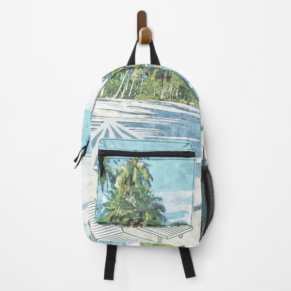Item preview, Tropical White Sand Beach and Coconut Trees Summer Vacation designed and sold by Little Joys Art.