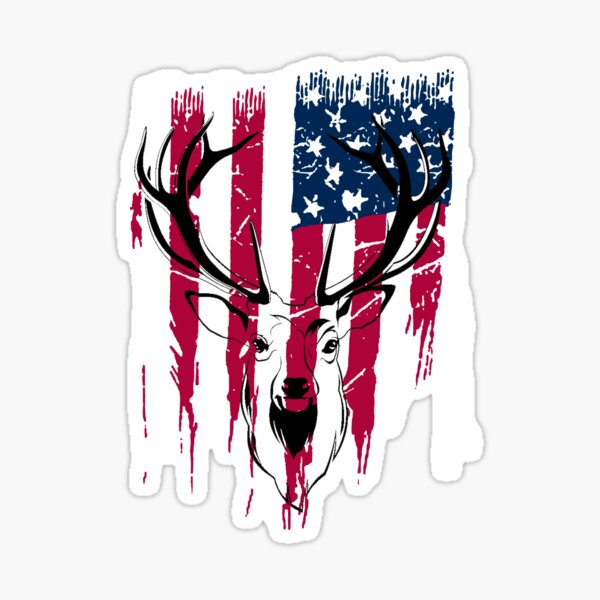 Artikel-Vorschau von Hirschkopf amerikanische Flagge, designt und verkauft von Wickedsherry13.