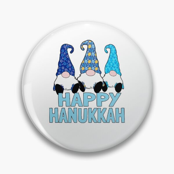 Item preview, 3 gnomos elfos de Hanukkah con lindos sombreros Dreidel azules designed and sold by funnytshirtemp.