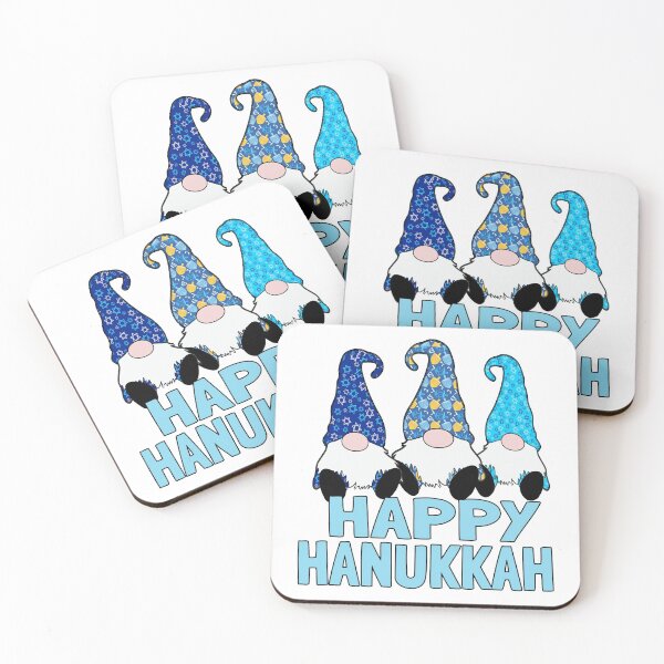 Item preview, 3 Hanukkah Gnomes Elves Cute Blue Dreidel Hats designed and sold by funnytshirtemp.