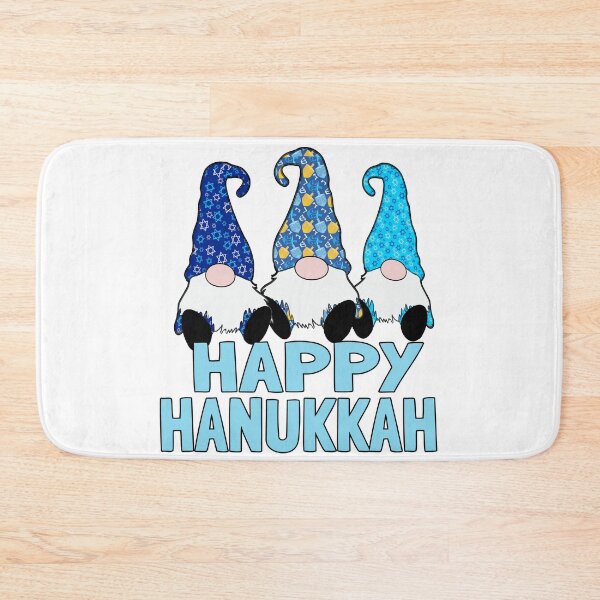 Item preview, 3 Hanukkah Gnomes Elves Cute Blue Dreidel Hats designed and sold by funnytshirtemp.