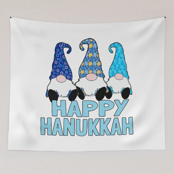 Item preview, 3 Hanukkah Gnomes Elves Cute Blue Dreidel Hats designed and sold by funnytshirtemp.