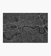 London, England Map. (White on black) Fotodruck