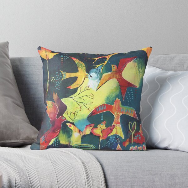 Arise - beautiful birds soaring Throw Pillow