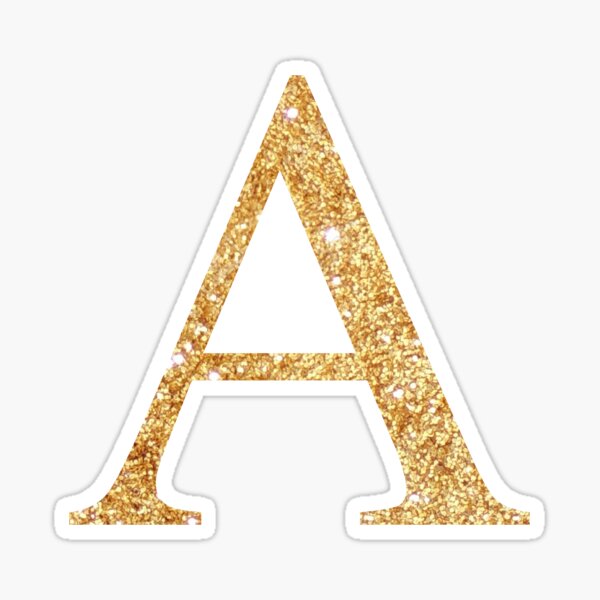 Letter A Gifts & Merchandise for Sale  Gold glitter banner, Initials  sticker, Printable banner letters