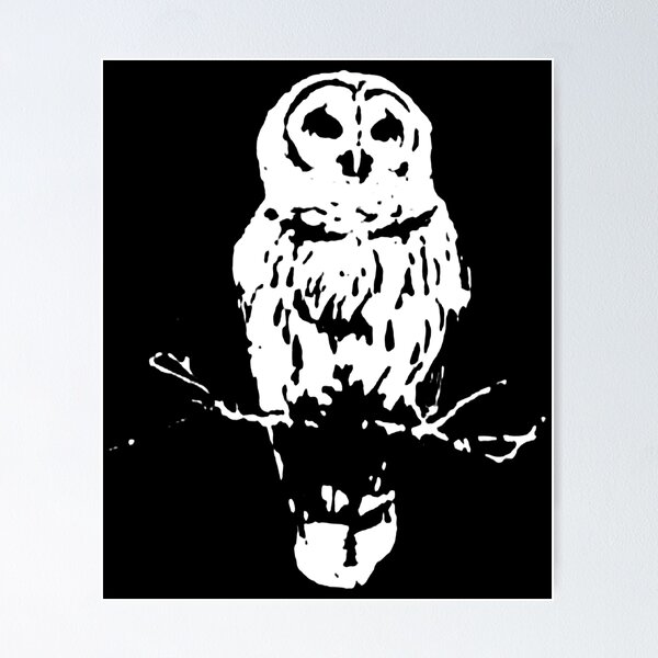 Aperçu de l'œuvre OwlGrey vêtements bio bambou oiseau chouette Art chouette Illustration chouette impression femmes mystique chouette science créée et vendue par AdisonKelP.
